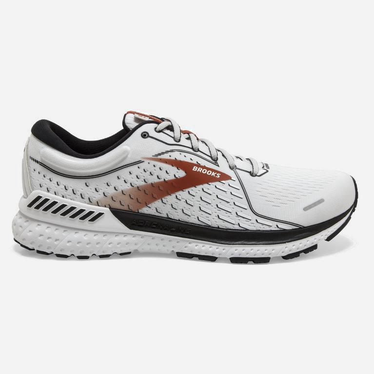 Brooks Adrenaline Gts 21 Israel - Men's Road Running Shoes - White/Black/Orange (61952-KPJS)